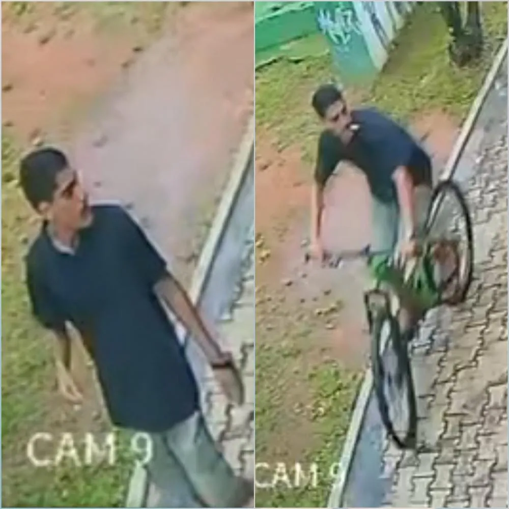 Homem furta bicicletas em praça de Valparaíso e é procurado pela polícia 