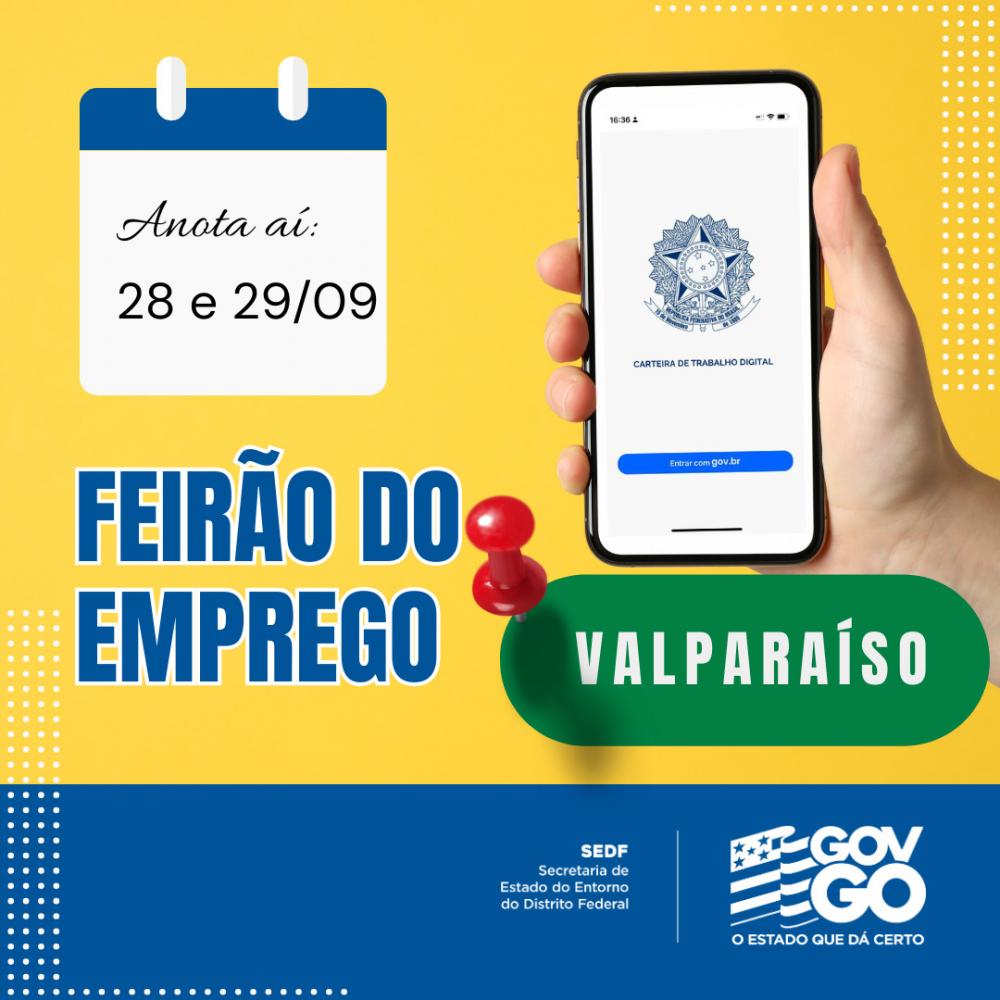 Valparaíso de Goiás recebe Feirão de Empregos e Cursos Profissionalizantes